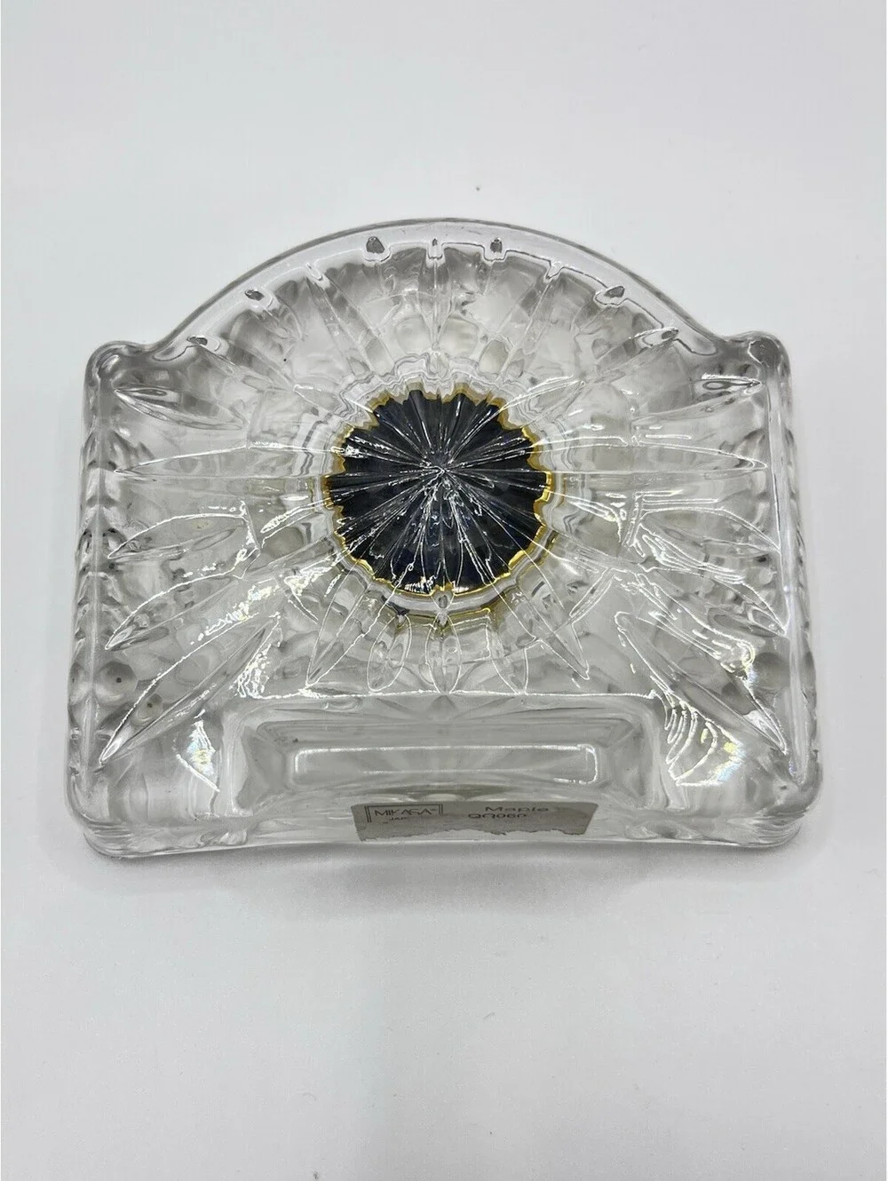 Mikasa Vintage Frosted Maple Leaf Desk Clock Quartz Movement Works 3106.2